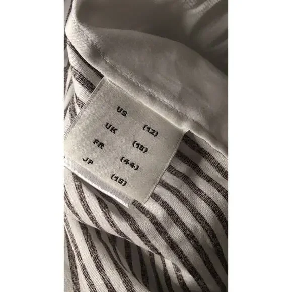 Adam lippes Poplin striped brown short sleeve blouse shirt 12 - Picture 10 of 11